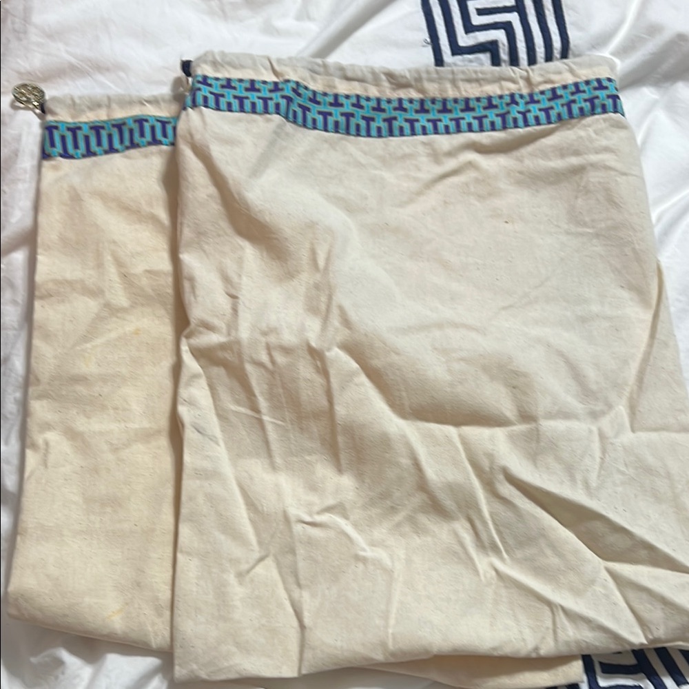 Tory Burch Cream and White Resort Travel Bag